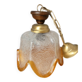 Suspension tulipe verre grainé