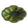 Ribbed dish in green glazed stoneware Dieulefit Poet Laval 1950