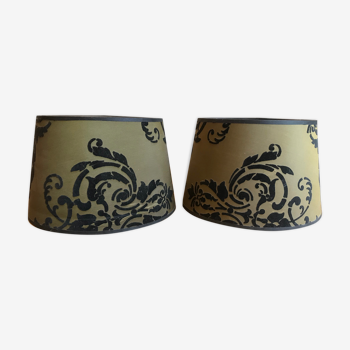 Pair of baroque silk lampshades