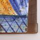 Ancient majolica painting on wood, religious subject, Italy 20th century.