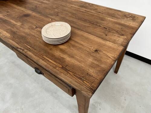 Old farmhouse table (50s) with 3 drawers