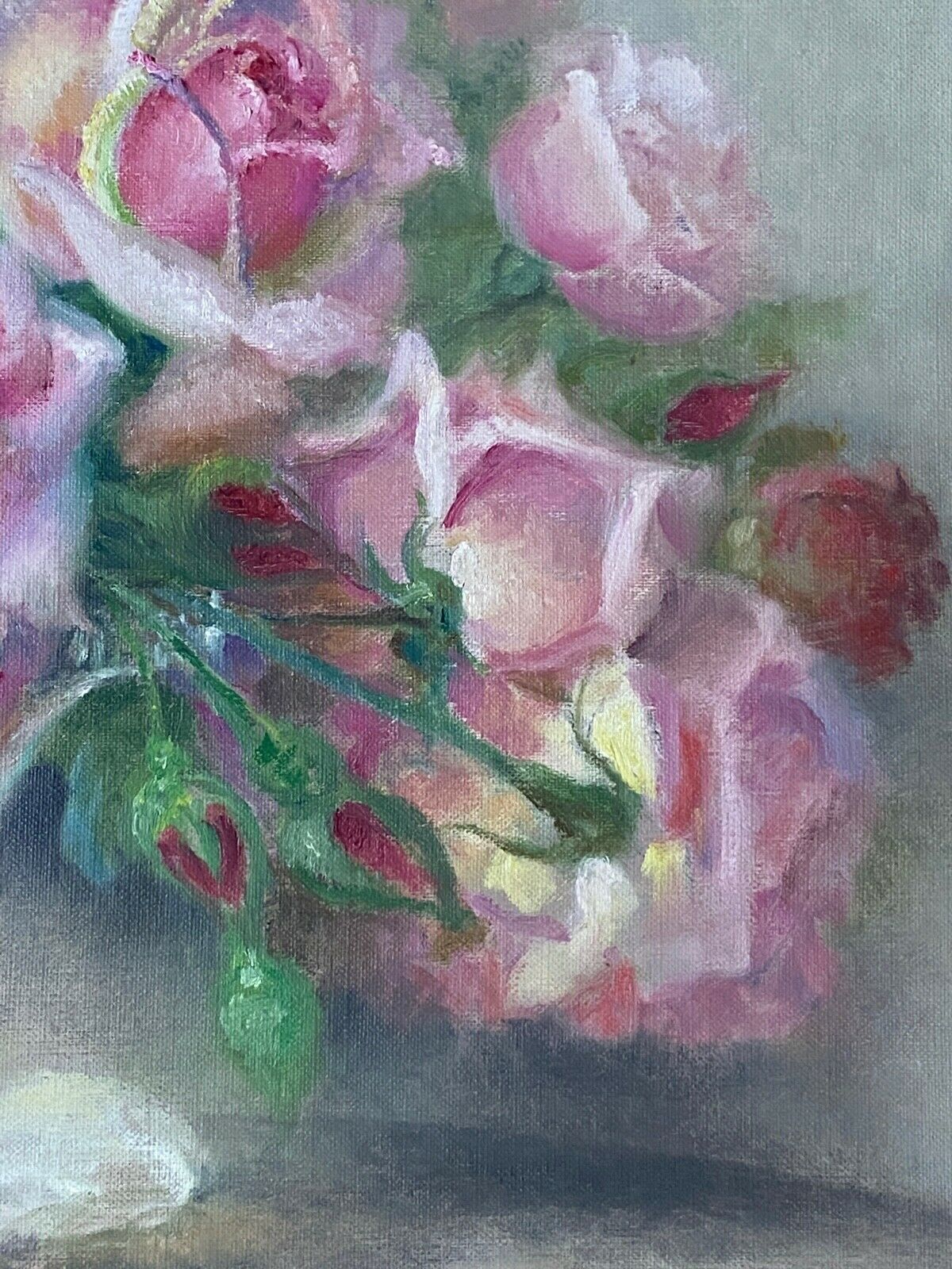 Huile sur toile par paul seston nature morte aux roses cadre dore xx eme
