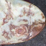 Vintage brass coffee table and oval alabaster top.