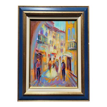 Robert nyel " rue à grasse » oil on canvas with frame