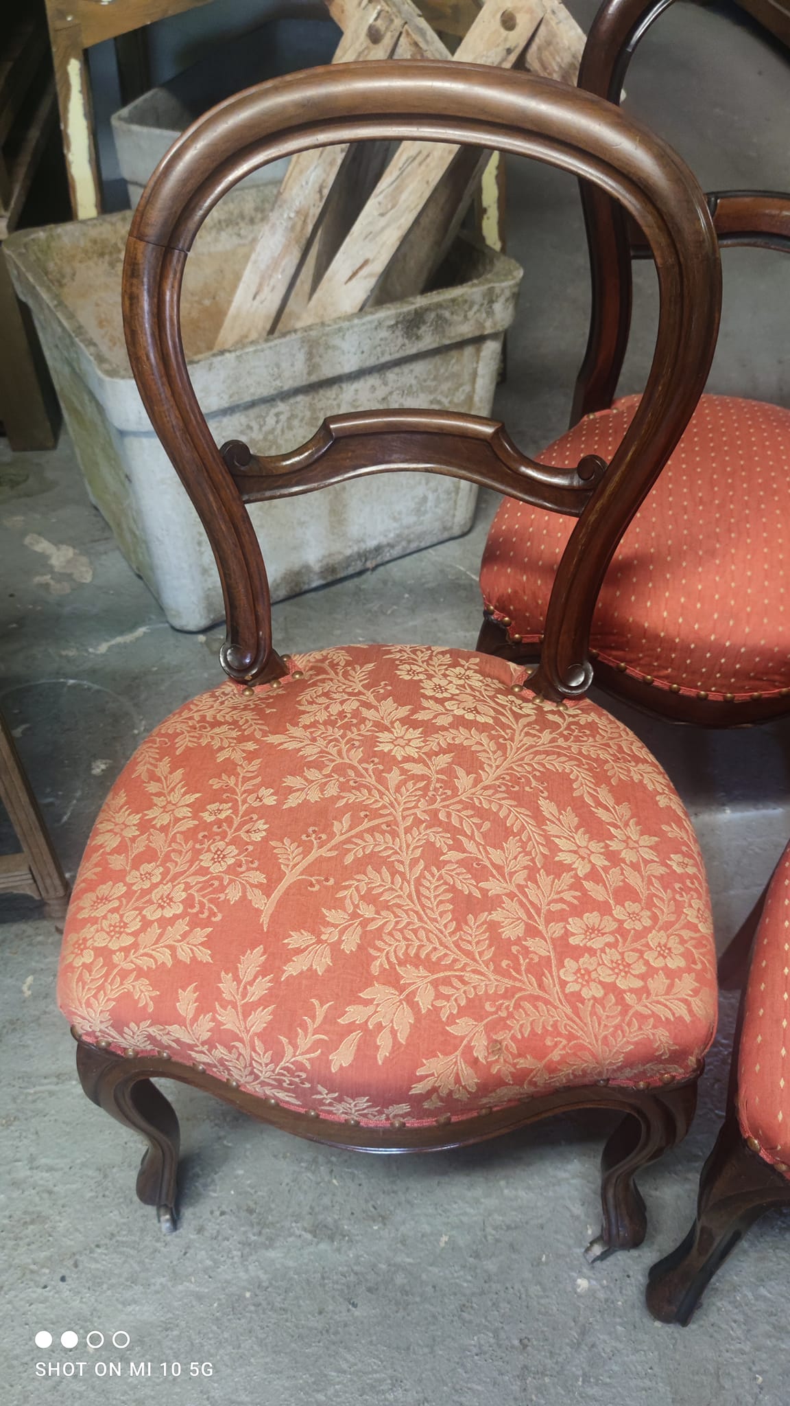 Set of 7 solid walnut chairs circa 1870