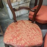 Series of 7 solid walnut chairs circa 1870