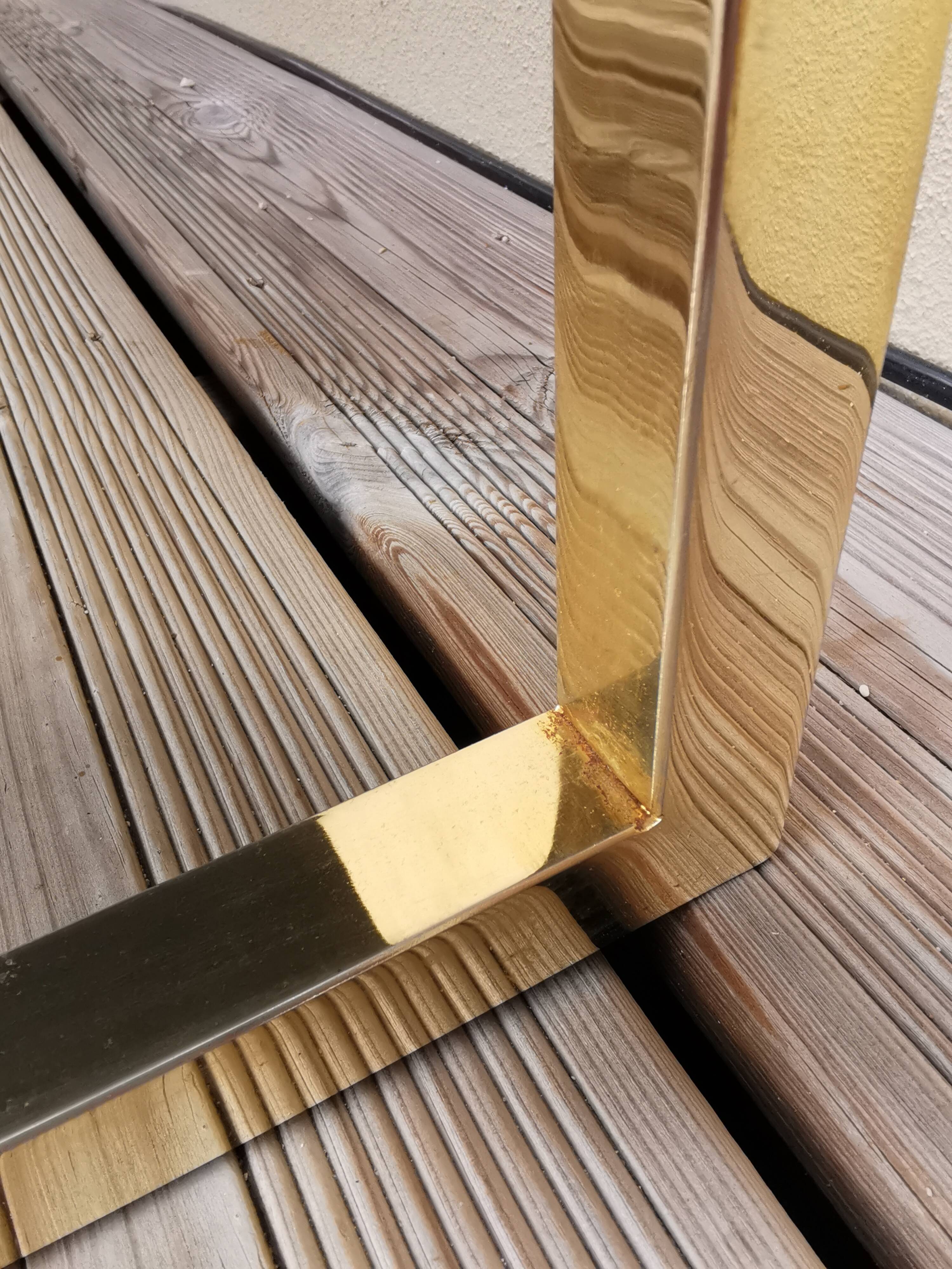 Metal and wood coffee table