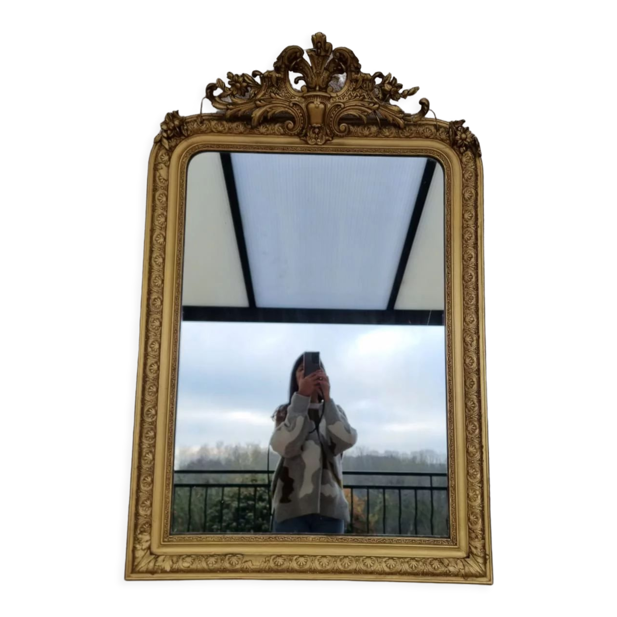 Louis Philippe mirror with pediment