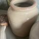 Unbleached ceramic pots