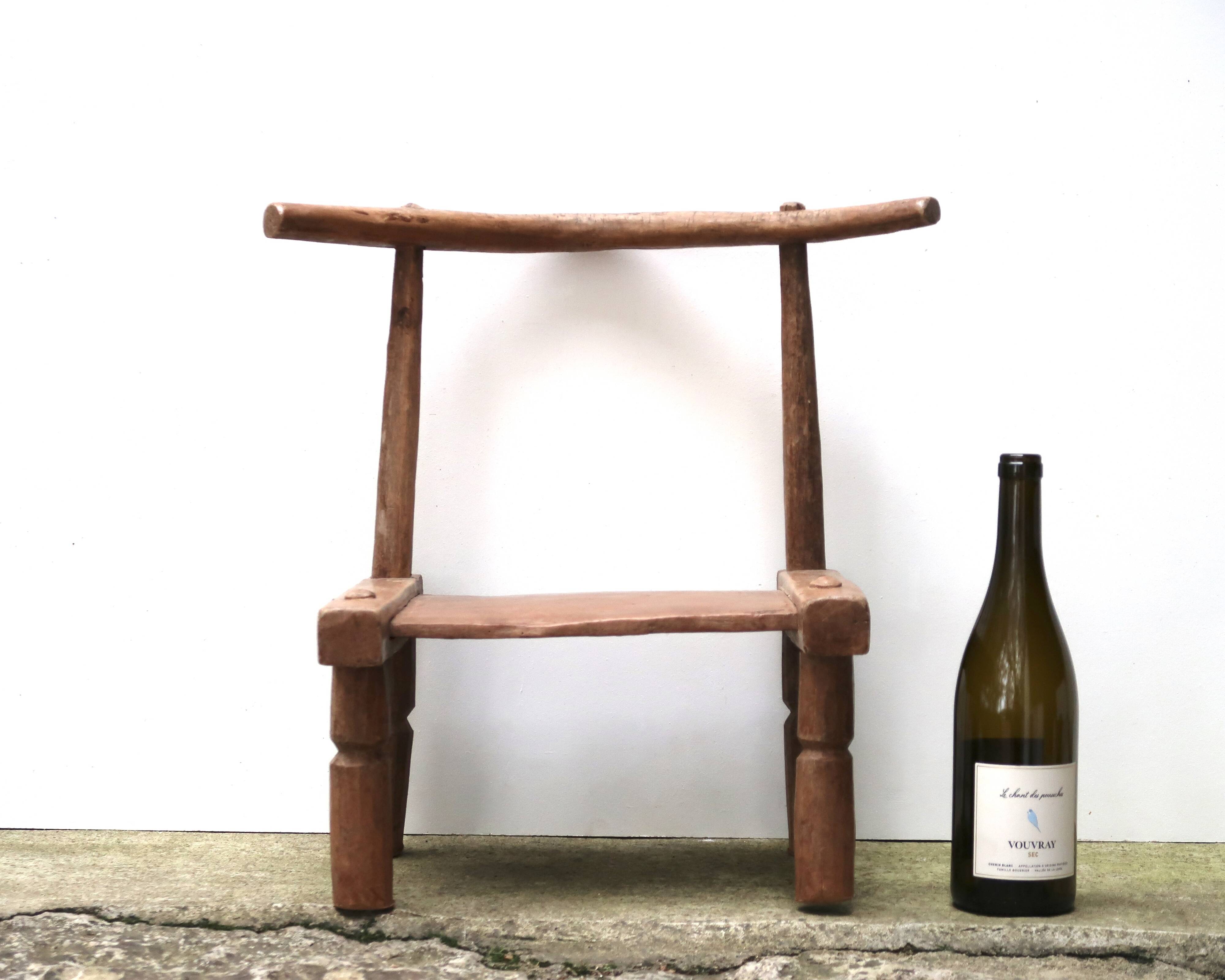 Antique African Baoulé wooden chair, early 20th century