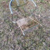 Vintage designer chair in plexiglass and chrome 1980
