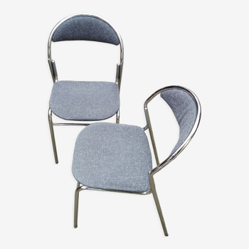 Pairs of stackable chairs "Souvignet Plichaise"