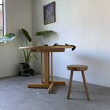 80s round beech table