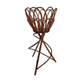 Plant carriage / pot holder in vintage rattan