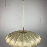 Midcentury ufo cocoon pendant lamp with brass, 1960s