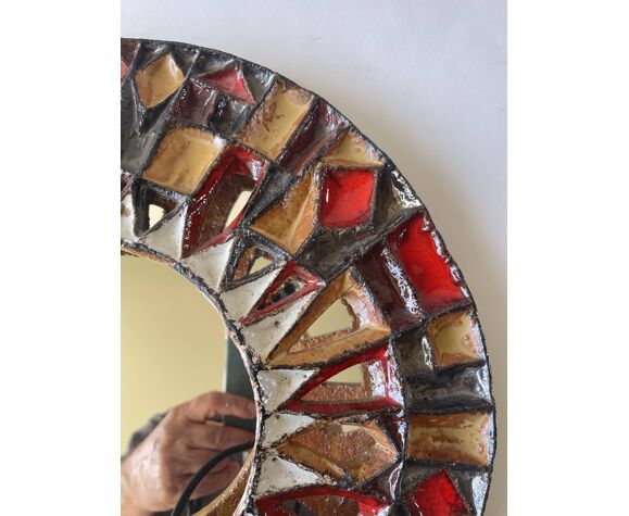 Miroir en céramique roland zobel les cyclades anduze