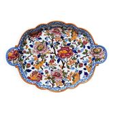 Large earthenware dish from Gien, peony model.