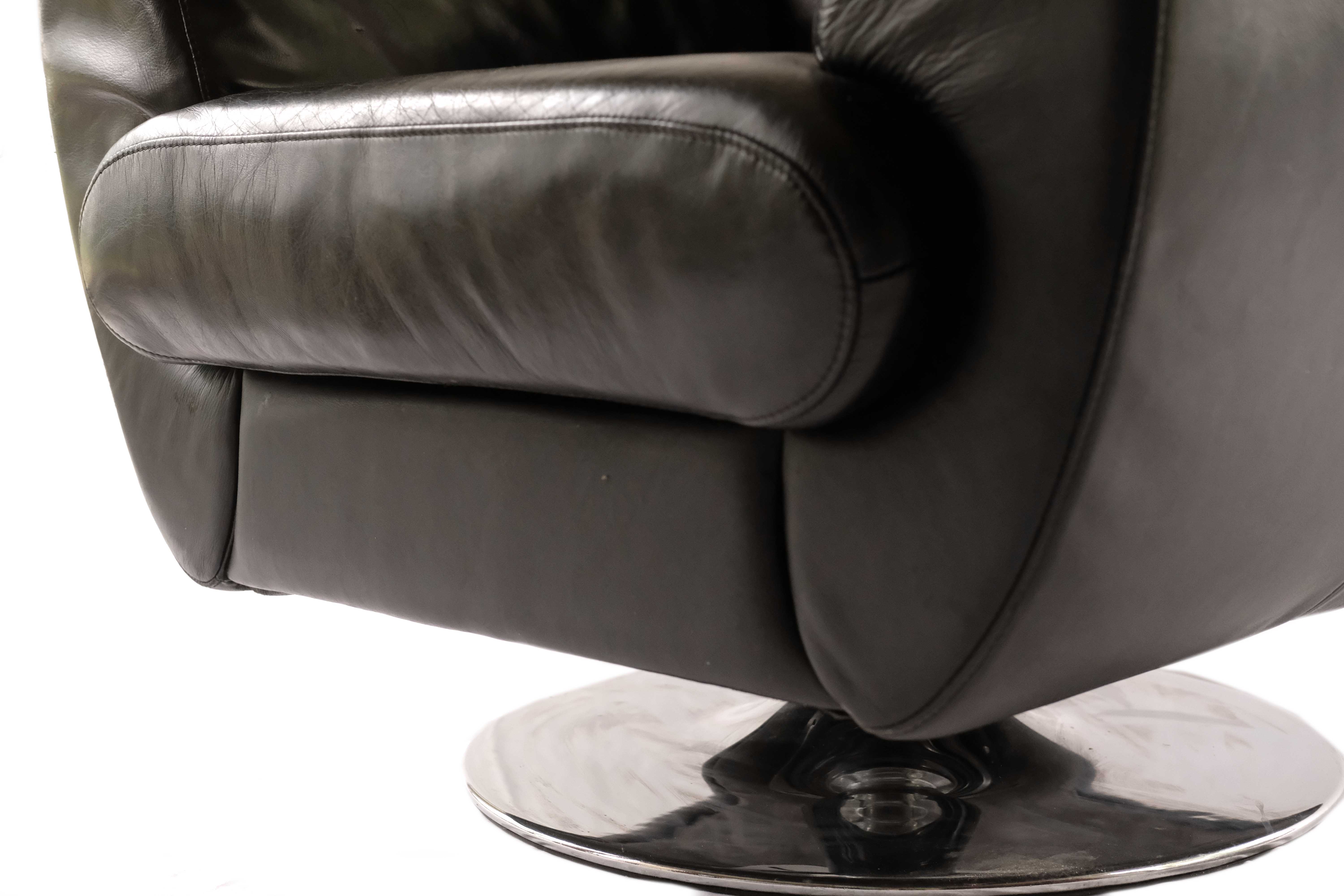 BoConcept Black Leather Armchair, Denmark 2000's