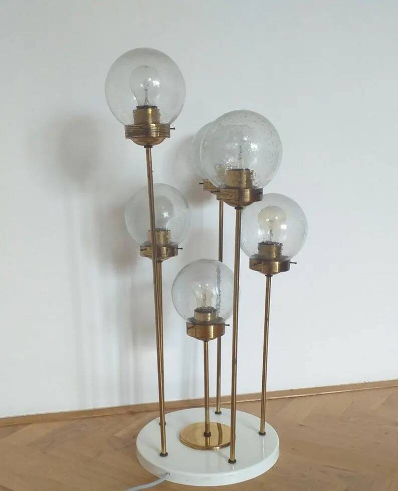 Midcentury Floor Lamp Sputnik, Kamenicky Senov, 1970s