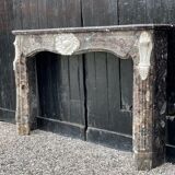 Fireplace Louis XV In Marble Of Waulsort, Levanto And White Statuary, XVIIIth Century