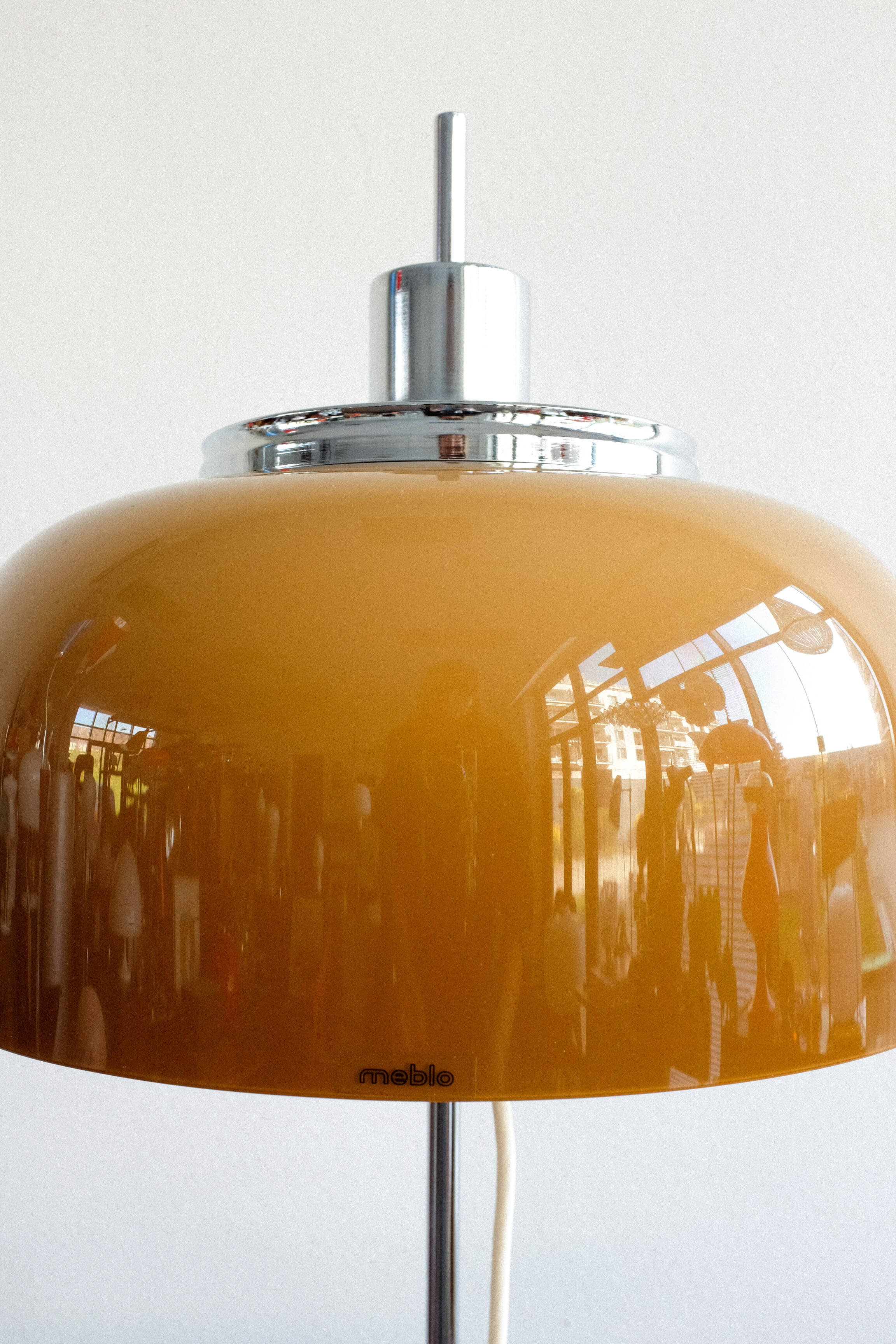 Space Age table lamp by Harvey Guzzini for Meblo, 1970s Selency