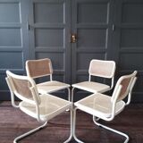 White Cesca B32 Marcel Breuer chairs 1970
