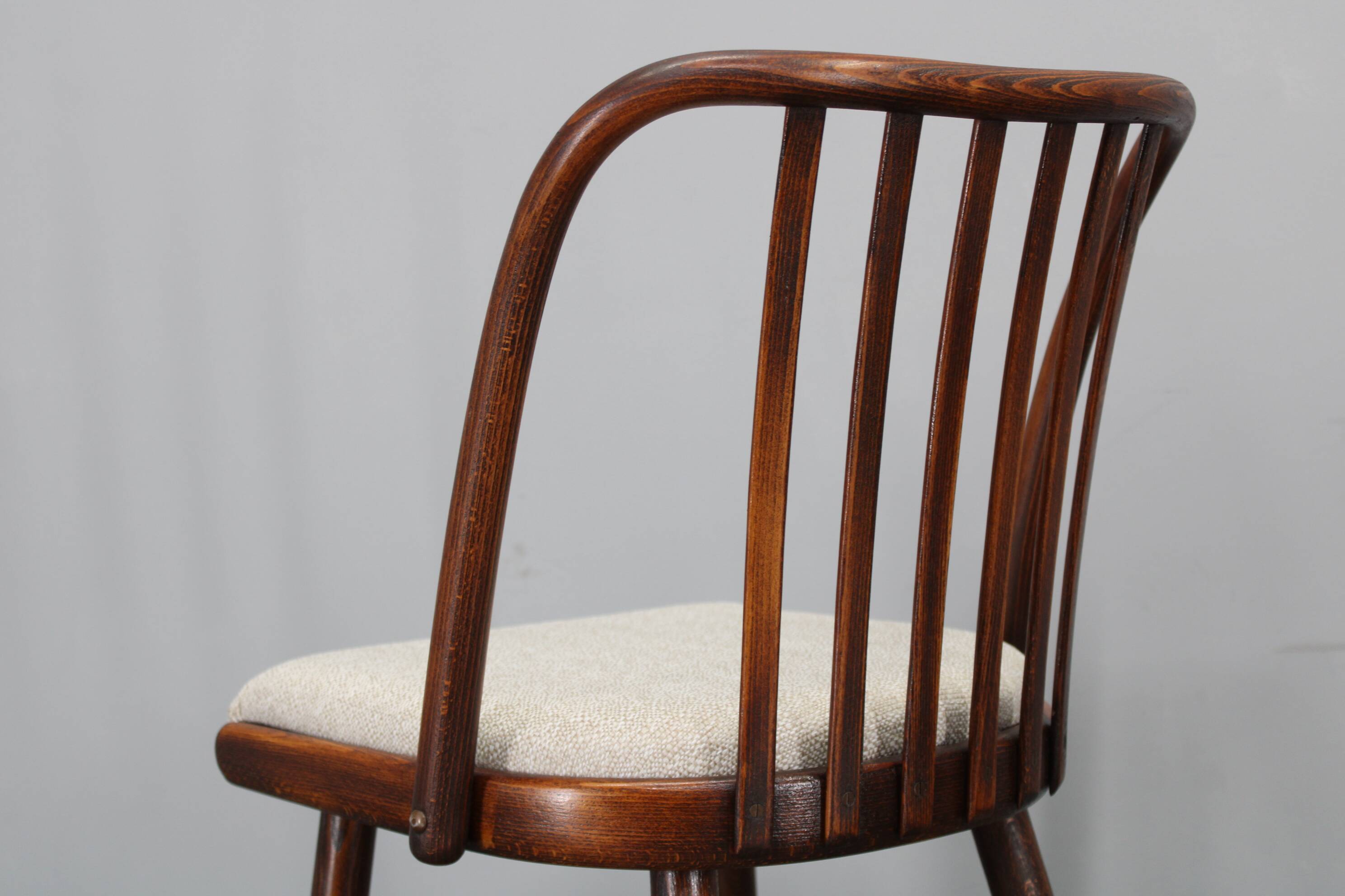 1960s Antonin Suman Set of Six Beech Dining Chairs, Restored