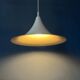 Vintage white glossy suspension Space Age "witch hat"