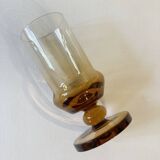 Art Deco liqueur set in amber glass