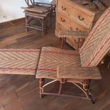 Chaise longue en rotin