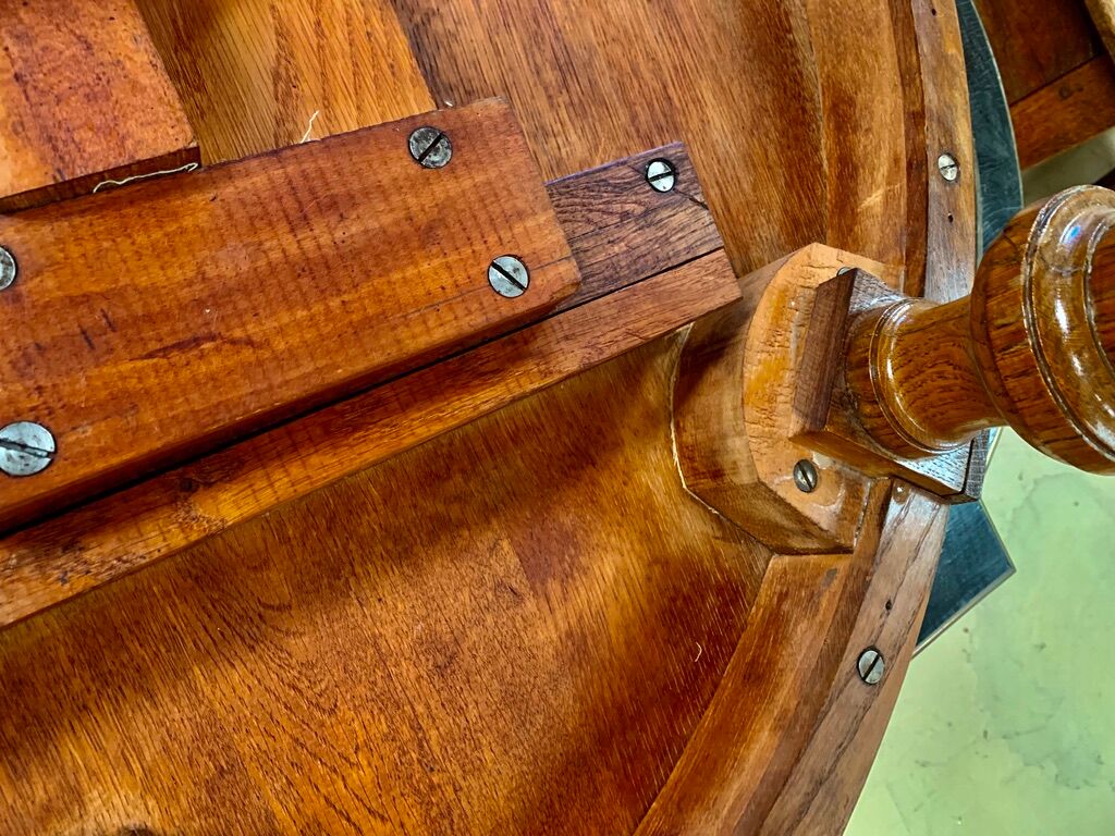 Louis XVI style table in oak with three extensions