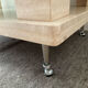 Table basse vintage en travertin et verre