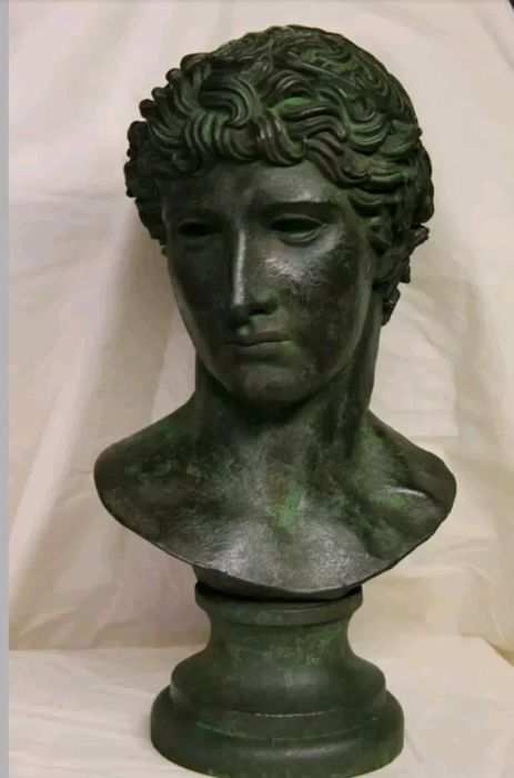 Bust Apollo greco roman magnificent patina ancient bronze
