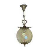 Suspension en verre et bronze 