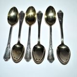 DEETJEN Lot of 6 silver-plated metal moka teaspoons Louis XV Rocaille no. 25