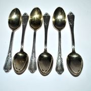 DEETJEN Lot of 6 silver-plated metal moka teaspoons Louis XV Rocaille no. 25