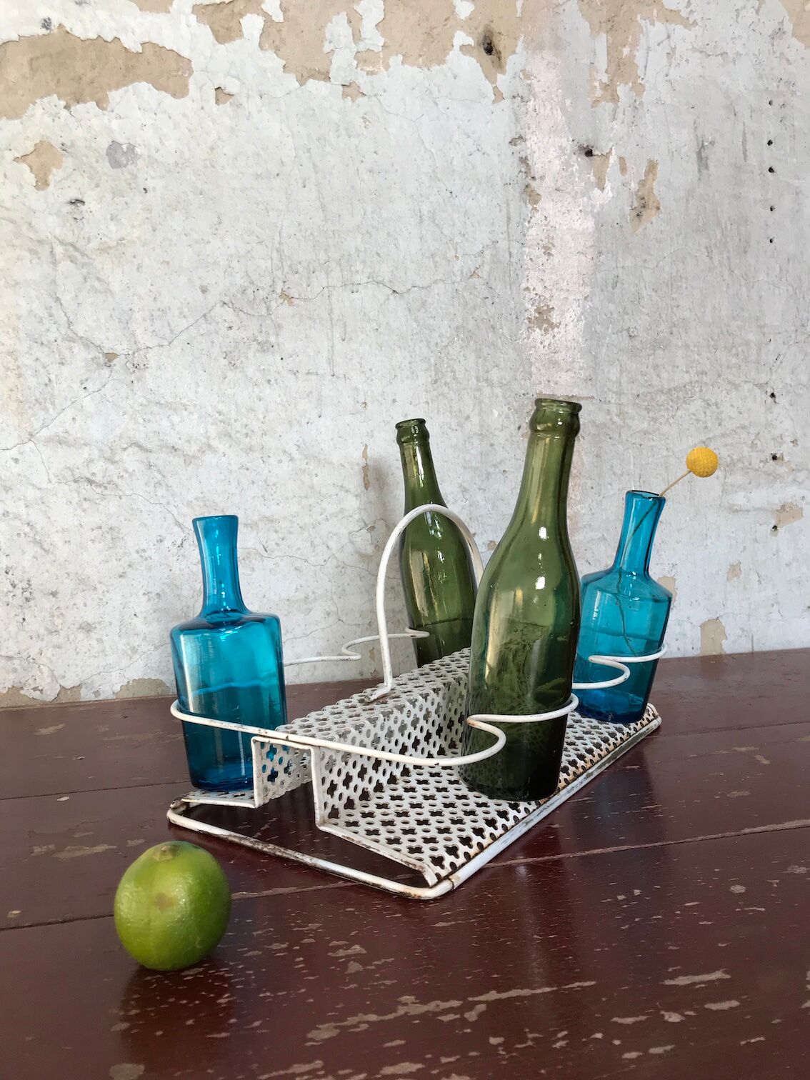 Perforated metal glass basket