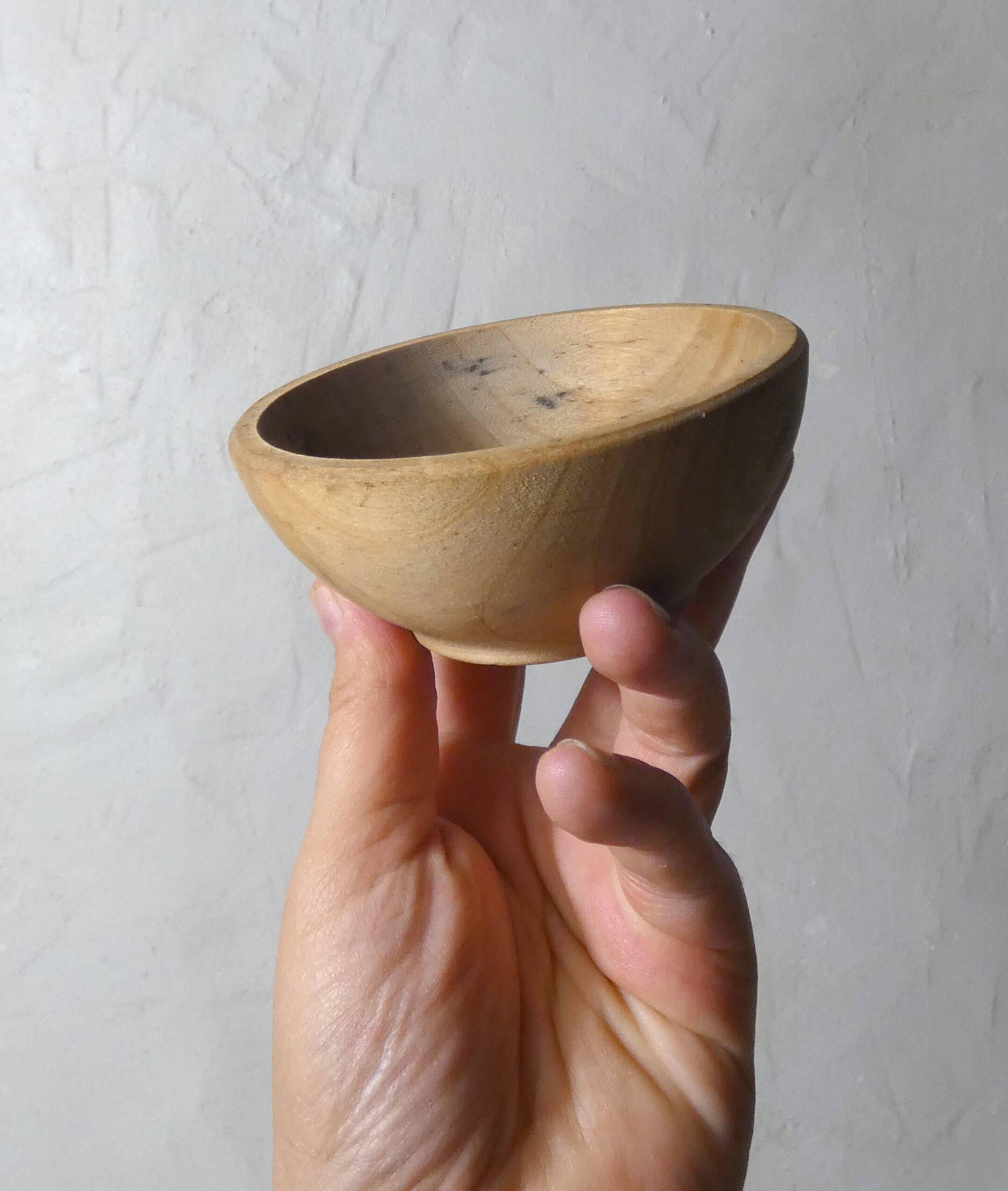 small turned wooden bowl