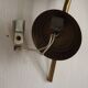 French Retro 1960s Single Wall Light In Gold Metal Clear Pattern Shade 5416
