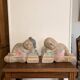 Old Pair of Asian Bookends Exotic Wood Asia Buddha