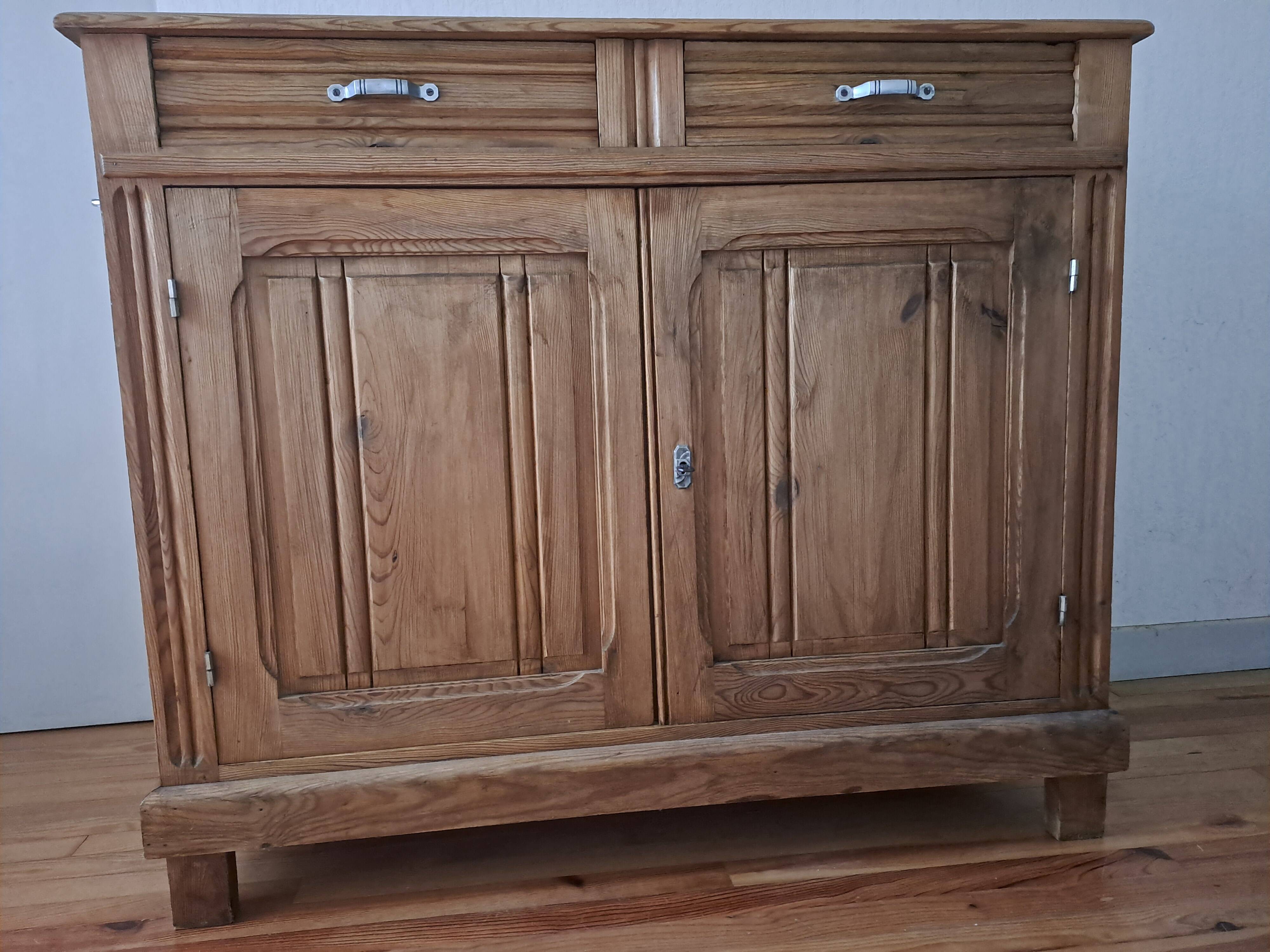 Old Parisian sideboard in raw wood