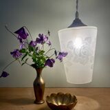 Vintage frosted glass globe pendant light
