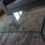 Table pont de verre trempé