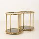 Hollywood Regency style mid century brass side tables, set of 2 , Italy