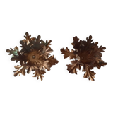 Pairs of golden foliage-style wall lights