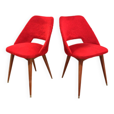 Paire de chaises tonneau ''moumoute
