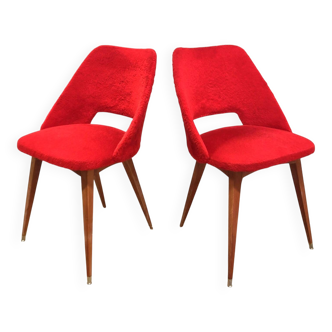 Pair of "fluffy" barrel chairs