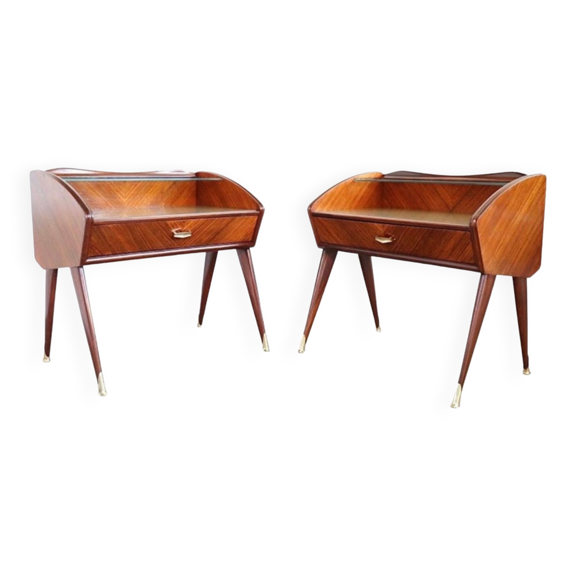 Pair of italian 1950's night stands bed side tables