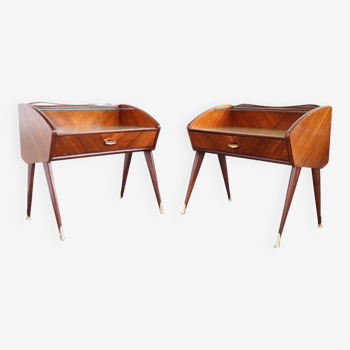 Pair of italian 1950's night stands bed side tables