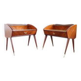 Pair of italian 1950's night stands bed side tables